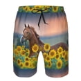 thumbnail image 3 of Goofa Horse Sunflowers Printed Mens Swim Trunks Summer Quick Dry Short Beach Swimwear Bathing Suits-3X-Large, 3 of 9