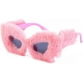 thumbnail image 1 of Gafas de sol de felpa con forma de ojo de gato (rosa), gafas de fiesta para mujer, gafas Punk de terciopelo suave extragrandes con sombra UV400, gafas novedosas hechas a mano oso de fresa Electrónica, 1 of 5