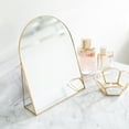 thumbnail image 6 of Arched Gold Metal 9.5" Decorative Slanted Tabletop Mirror, 6 of 7