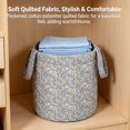 thumbnail image 6 of Floral Fabric Foldable Laundry Hamper with Handles Clothes Storage Bucket Large Capacity Collapsible for Nursery Bedroom Laundrys Room (Blue), 6 of 11