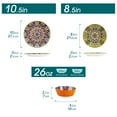 thumbnail image 6 of MALACASA 18Pcs Porcelain Dinnerware Set for 6, Bohemian Plates and Bowls, Microwave and Dishwasher Safe, Scratch Resistant, 2 plates 1 bowls, 6 of 8