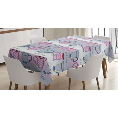 

Emoji Tablecloth Pastel Colored Pattern of Tea Party Concept Cups Repeating Pattern Rectangular Table Cover for Dining Room Kitchen Decor 52 X 70 Pale Ceil Blue and Mustard by Ambesonne