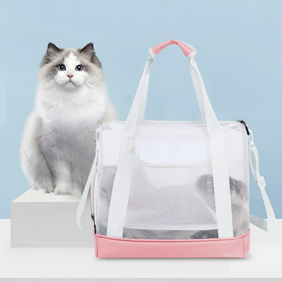 Blueek Foldable Portable Pet Carrier Bag for Cats - Breathable & Stylish Travel Companion for Outdoor Adventures, 13x13x9 Inch,Pink