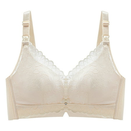 Xiaoxatg Women Solid Maternity Nursing Underwear Breathable Sleep Without Underwire Lace Push Up Bra Seamless Bras