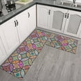 thumbnail image 4 of Boho Kitchen Rug Mat Set of 2 Non Slip Washable Bohemian Colorful Floral Kitchen Rug Runner Rubber Kitchen Mats for Floor Boho Decor, 4 of 6