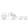 thumbnail image 3 of Pemberly Row Contemporary Beige Leather Swivel Recliner with Matching Ottoman, 3 of 5