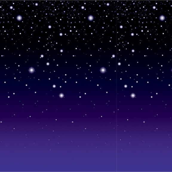 Party Central Pack of 6 Purple and Black Night Filled with Stars Party Wall Backdrops 30'