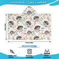 thumbnail image 2 of Cute Hedgehog and Mushroom Hooded Bath Towel，50"x30" for Ages 3 To 12 Kids, Quick Dry Lightweight Soft Microfiber Hood Beach Towel Cover Up for Kids, 2 of 7