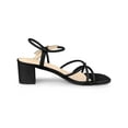 thumbnail image 3 of BLISSFUL STEP Open Toe Slingback Block Heel Sandals for Women Black (Size 7), 3 of 7