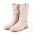 thumbnail image 2 of Botas Occidental Zippe Cortas Cómodas Gamuza Botines Mujer Antideslizantes Ligeros para Otoño Invierno Rojo, 2 of 9