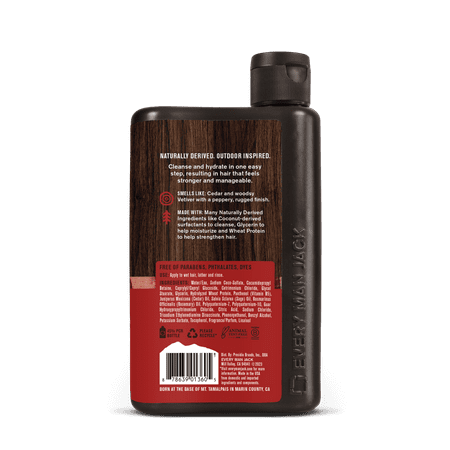 Every Man Jack Cedarwood Men's 2-in-1 Shampoo and Conditioning for All Hair Types, 13.5 fl oz