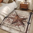 thumbnail image 4 of Texas Star Retro Area Rugs 4'x6', Washable Small Throw Rugs for Office Bathroom, Brown Beige Wooden Berry Vintage Indoor Outdoor Rug Non-Slip Low Pile Carpet Runner Reversible Floor Mats, 4 of 8