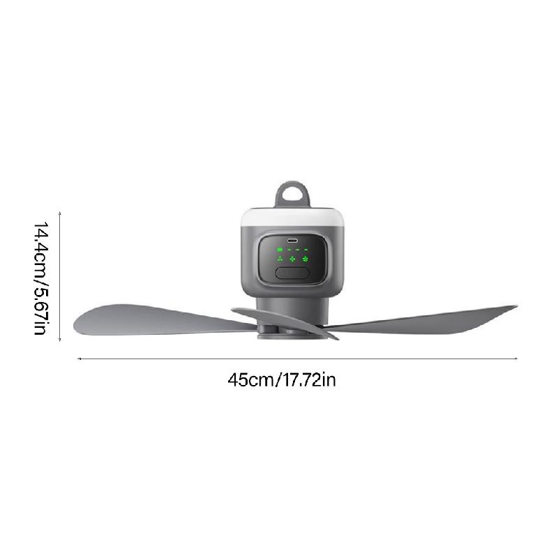 Rechargeable Ceiling Fan With Remote Control 3 Speed and Adjustable Light