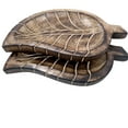 thumbnail image 5 of collectiblesBuy Set of 2 Decorative Handmade Wooden Tray Leaf Design Kitchen Platter Serving Tray Set home kitchen décor salads and desserts serving small tray pair, 5 of 5