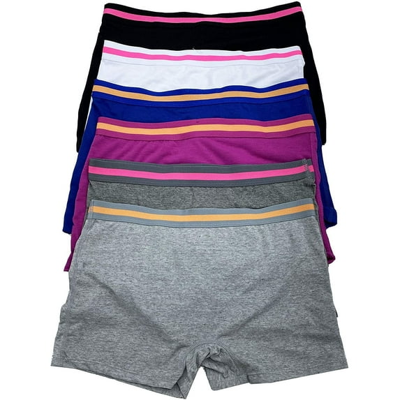 6 pieces Women Cotton Boyshorts Sports Panty Boxer Underwear S-5XL (Small)