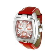 Men's Square Brown Leather Chronograph