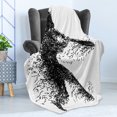 thumbnail image 4 of Black and White Soft Flannel Fleece Throw Blanket, Abstract Illustration of a Baseball Player Posing Grunge, Cozy Plush for Indoor and Outdoor Use, 50" x 70", Charcoal Grey White, by Ambesonne, 4 of 5