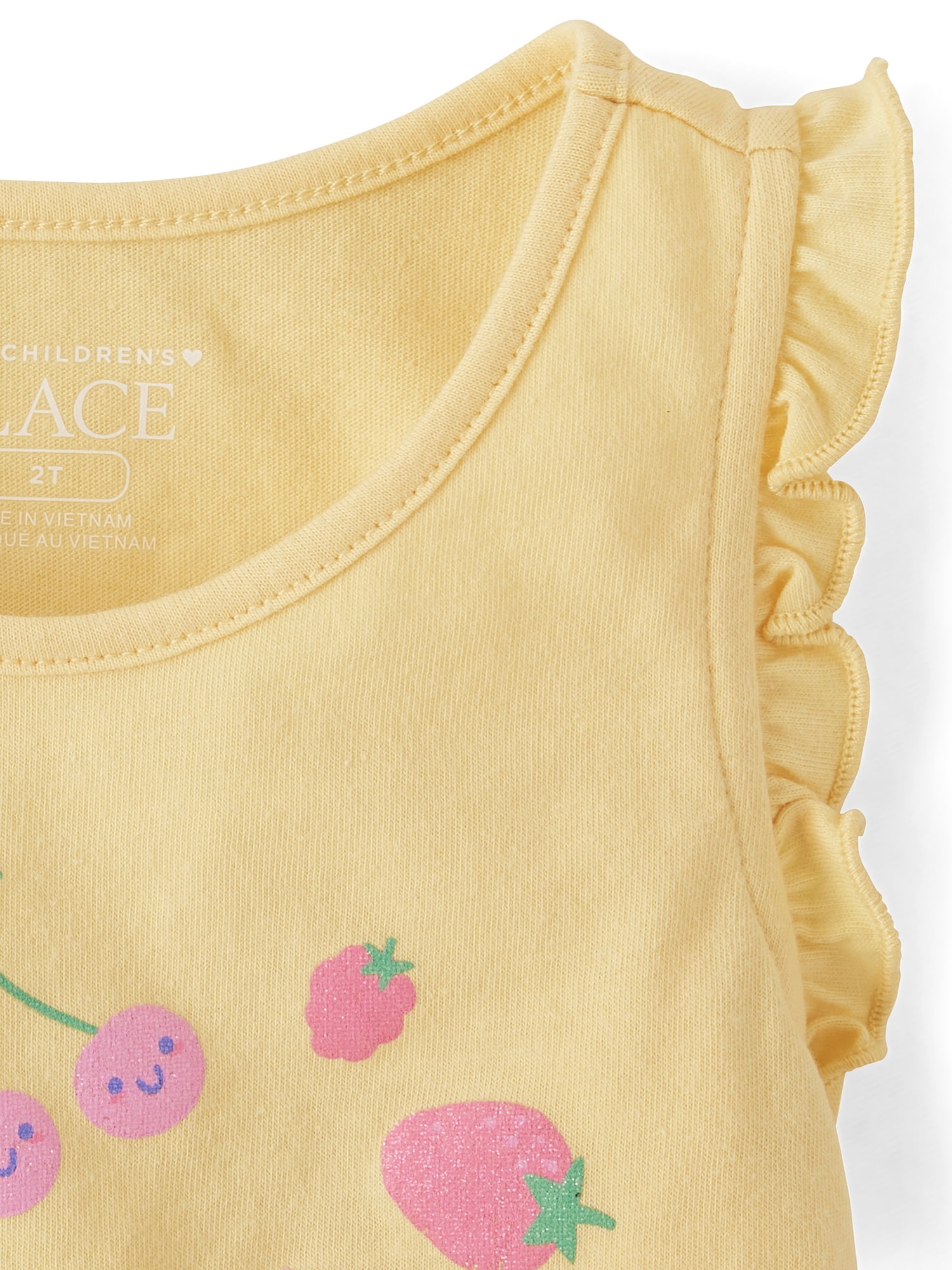 The Children's Place Toddler Girls Sleeveless Ruffle Outfit Set, 2-Piece, Sizes 12M-5T