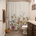 thumbnail image 5 of Xipuska White Wildflowers Shower Curtain - Water Repellent Fabric Shower Curtains Washable, Vintage Floral Daisy Autumn Plants Decorative Polyester Cloth Bathroom Curtains Modern Bath Decor 36"x72", 5 of 6