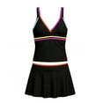thumbnail image 3 of Jsaierl Womens 2 Piece Tankini Swimsuits Tummy Control Summer Vacation Print Push Up Swimwear Full Coverage Modest Beachwear with Boyshorts Tankini Bathing Suits S-3XL, 3 of 3