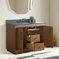 thumbnail image 3 of Vanity Art 48” Double Door Bathroom Vanity Cabinet with Undermount Sink, Solid Wood Free Standing Storage Cabinets with Flip Down Tray, Black Limestone Countertop, 2 Removable Shelves, and Drawers, 3 of 8
