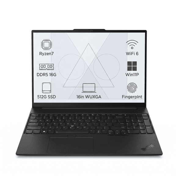 Lenovo ThinkPad E16 Laptop 16" WUXGA R7-250 16GB 512GB SSD Win11 Pro w/DKZ Hub