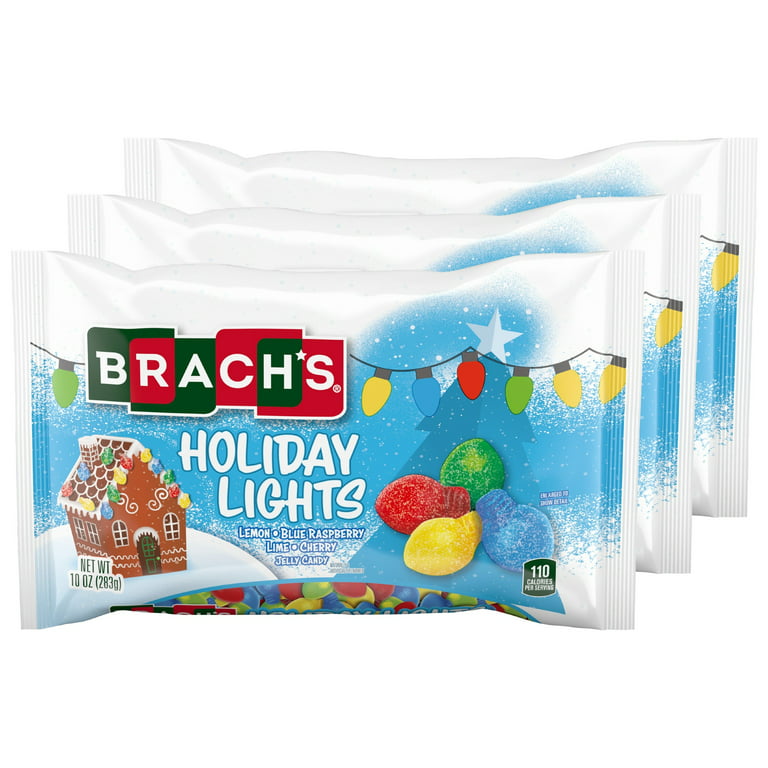 Brachs Holiday Lights, Lemon, Blue, Rasperry, Lime, Cherry, Jelly Candy  10oz 