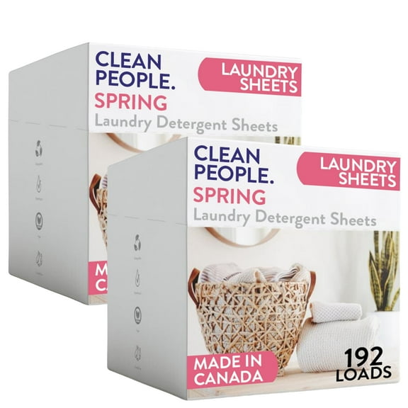 The Clean People Laundry Detergent Sheets - Hypoallergenic Laundry Soap - Ultra Concentrated, Recyclable Packaging, Stain Fighting - Spring Scent, 384 Pack