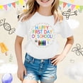 thumbnail image 2 of YUEHUA Back To School Season Shirt Loose Breathable O Neck Short Sleeve First Grade Rainbow Girls Boys 1st Grade Squad T-Shirt, 2 of 5