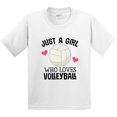 thumbnail image 3 of Inktastic Just a Girl Who Loves Volleyball Youth T-Shirt, 3 of 5
