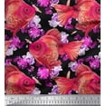 thumbnail image 1 of Soimoi Poly Georgette Fabric Fish Ocean Print Fabric by Yard 42 Inch Wide, 1 of 2