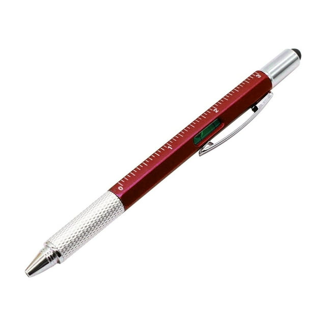 Airpow Personalized Pens 6 In 1 Multifunctional Screwdriver Tool Caliper Level Scale Ball Point Pen 10Ml Cross Pen Smooth Writing, Retractable, Waterproof, Fading