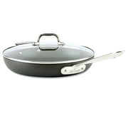 All-Clad E7859664 HA1 Hard Anodized Nonstick Dishwasher Safe PFOA Free Fry Pan with lid  Cookware, 12-Inch, Medium Grey