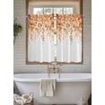thumbnail image 7 of Kitchen Curtains 45 Inches length, Orange Eucalyptus Leaves Window Treatment Curtain Drapes, Spring Floral Summer Botanical Lightweight Window Panels for Living Room Bedroom, 52"x45", 2 Panels, 7 of 7