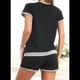 thumbnail image 4 of Conjunto de 2 Piezas para Mujer, Ropa de Estar por Casa, Top y Pantalones Cortos de Corta con Bloques de Color, Ropa de Verano 2025, Negro, XL, 4 of 6
