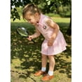 thumbnail image 5 of BemeyourBBs Toddler Baby Golf Dress Outfit Cute Infant Girls Summer Striped Dress Sleeveless Turn Down Collar Embroidery Pleated Tank Dress A Line Dress, 5 of 9