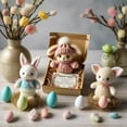 thumbnail image 7 of Darzheoy Mini Bunny Hug Cute Easter Gift, Easter Plush Bunny with Knitted Hat and Pom Poms, Crochet Bunnies Doll with Inspirational Card, Handmade Emotional Positive Bunnies, 7 of 7