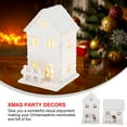 thumbnail image 3 of WASHWEPE 2Pcs Wooden Christmas House Decorative White Xmas Luminous Houses For Home Bar Restaurant Shop Decoration, 3 of 8