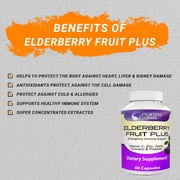 Pristine Elderberry Capsules 600 mg/Serving Dietary Supplement for Support Immune Health, 60 Ct.