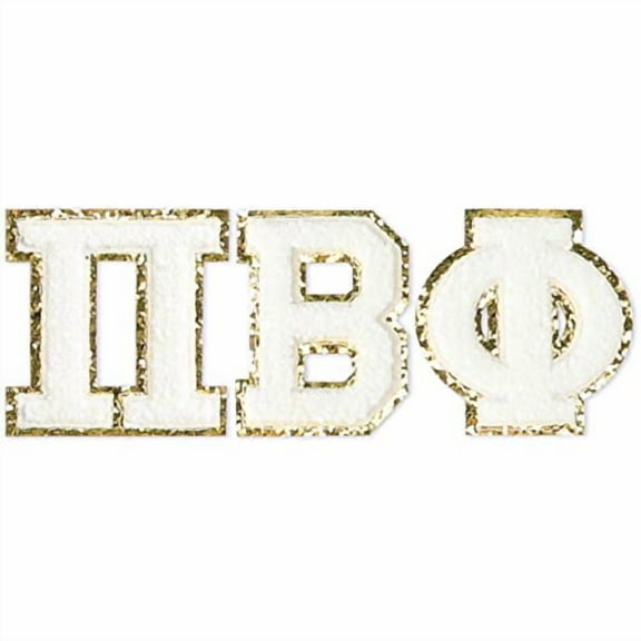 Sorority Shop Pi Beta Phi Chenille Letter Stickers - Adhesive Back, Set of 3 Greek Letters