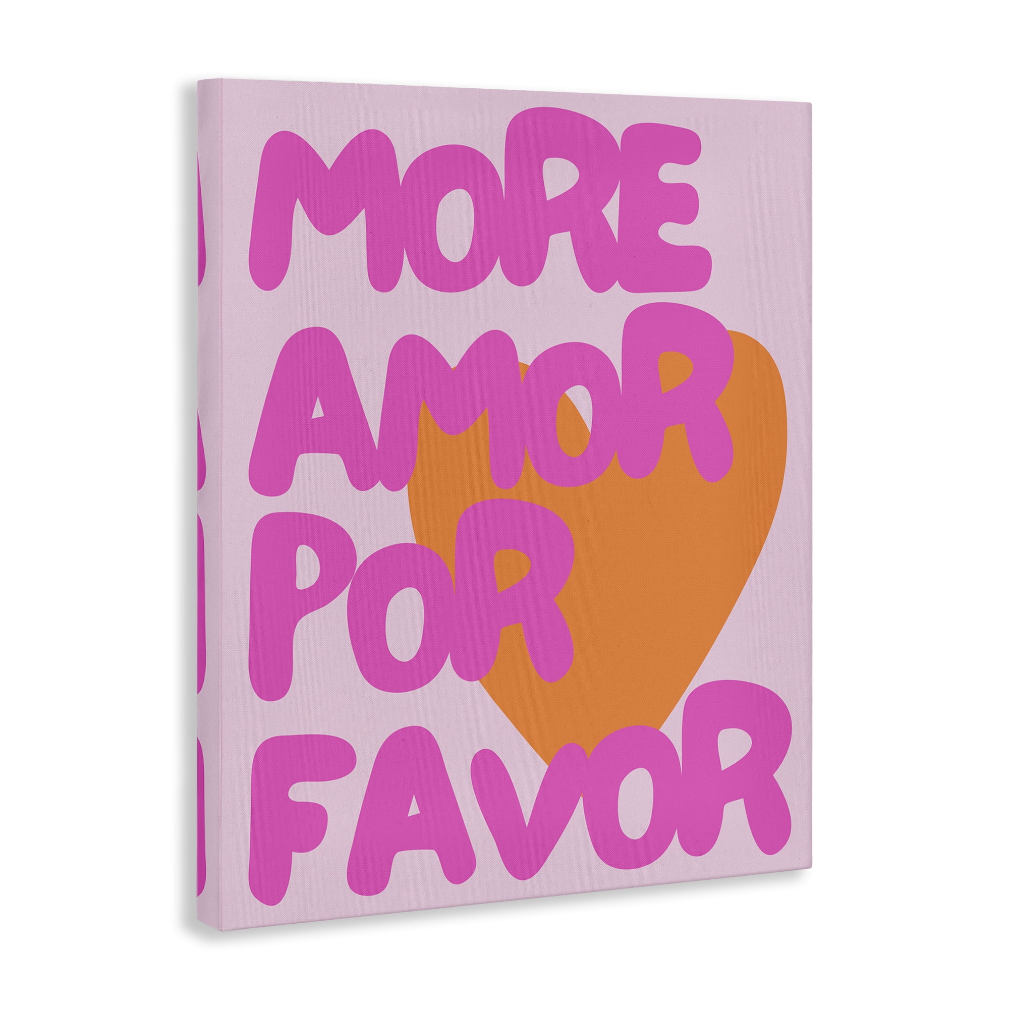 Stupell Industries More Amor Por Favor Text & Numbers Painting Wrapped Canvas Art Print Wall Art, 24 x 30