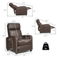 thumbnail image 3 of Costway Spring PU leather for Home Theater Adjustable Recliners with Padded Seat, Brown, 3 of 8