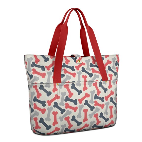 Tote Bag for Women - Dog Bones Shoulder Bag - Large Utility Work Duffle Bag with Zipper Handbag for Travel, Work, Sprots