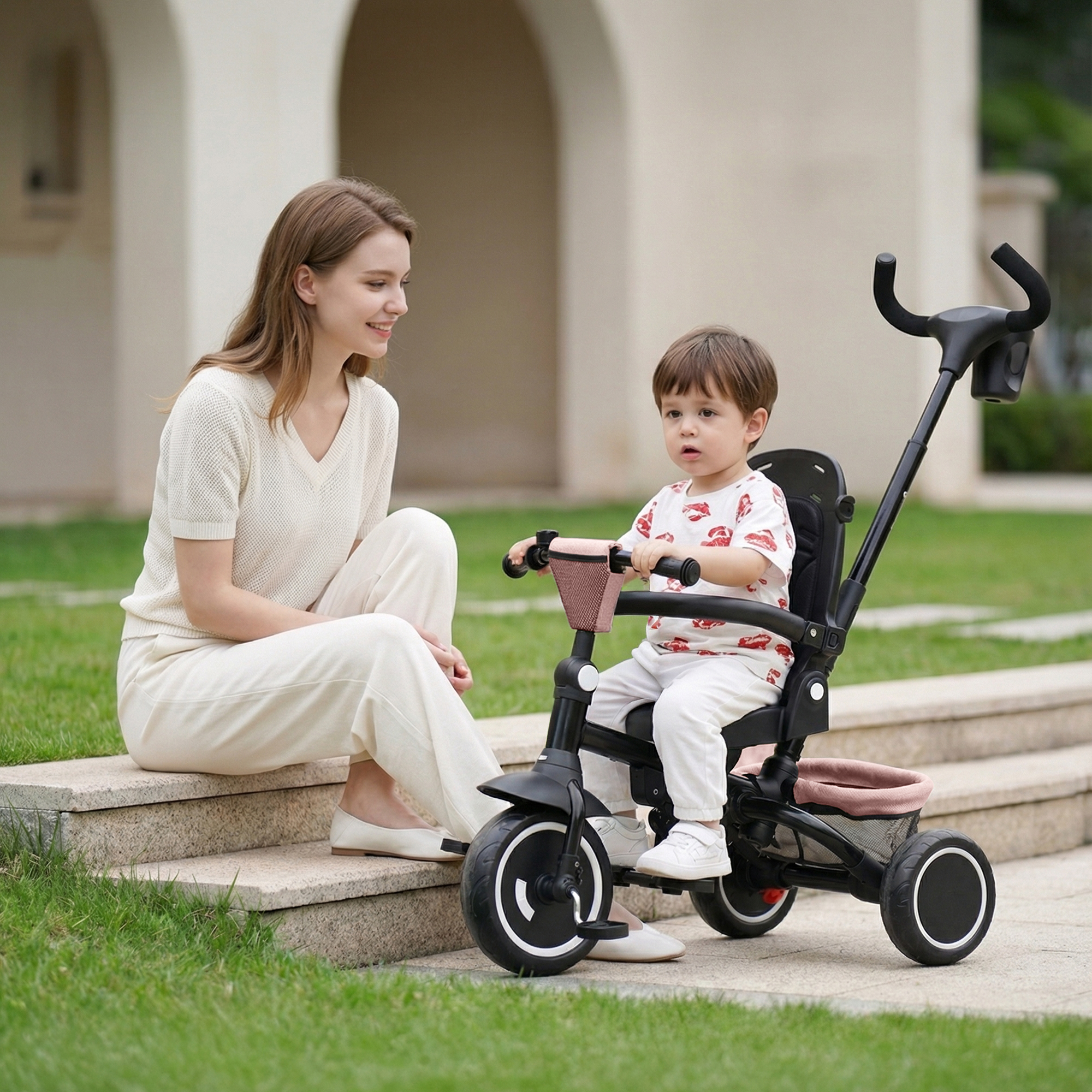 AILEEKISS 7-in-1 Kids Tricycle with Push Handle Ages 1-5 photo 7
