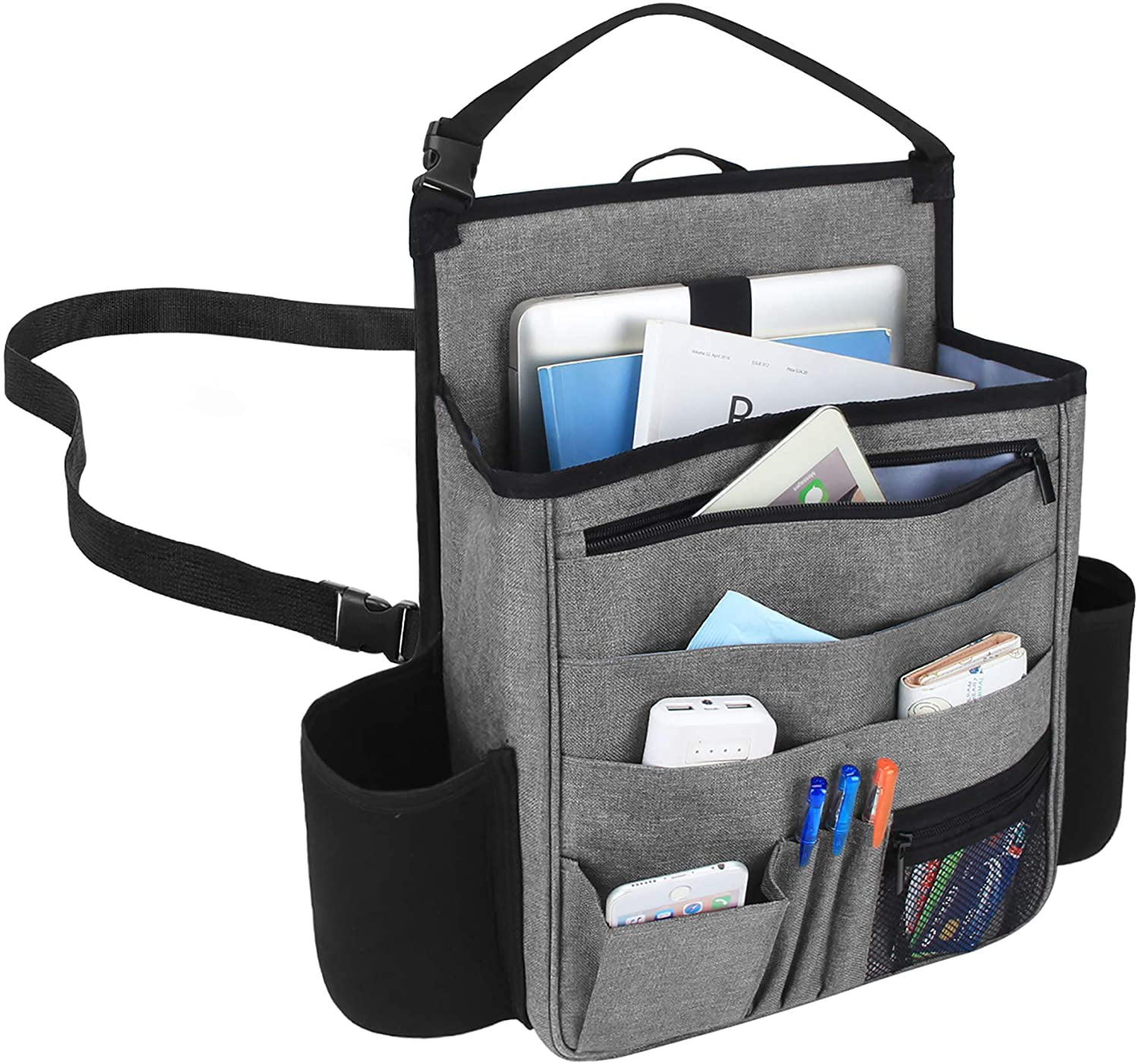 Car Seat Organiser Front Car Seat Back Storage Bag with Laptop & Tablet Storage Black Luxja Car Seat Storage Organiser 
