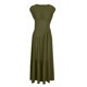 thumbnail image 5 of Sexy Vestido para las Mujeres, Color Sólido sin Mangas Cuello Redondo Plegado Cintura Retracta Tobillo Longitud Maxi Vestido, 5 of 9