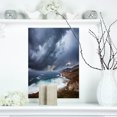thumbnail image 1 of Heavy Blue Clouds and Waves - Modern Beach Canvas Art Print, 1 of 3