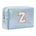 thumbnail image 1 of Bolsa de maquillaje con letras bordadas de gran capacidad, neceser, bolsa de viaje, bolso de mano, bolso de cosméticos, azul, 1 of 2