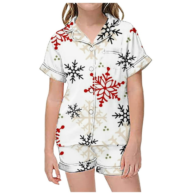 2025 Girls Sleepwear & Robes Kid' Summer Homewear Boy Robe Size 8-1 Printed Short Sleeve Fleece Pajama T Shirt Short Pant Print Robe Pajama