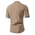 thumbnail image 3 of Camisas de Manga Corta de los Hombres Casual Color Sólido Collar de Solapa Suelto Top de Verano, Manga Corta Tops de Verano para la Comodidad Diaria, 3 of 3